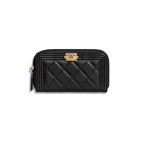 chanel patent boy chanel small zipped wallet|More.